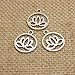 YYaaloa Pack of 50 Lovely Round 20mm Lotus Flower Charms Pendants DIY Antique Charms Pendant (50 Lotus silver)