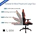 [Upgrade to Large Size] Kinsal Gaming Chair High-back Racing Chair, Ergonomic Computer Chair, Leather Premium Swivel Executive Office Chair Including Headrest and Lumbar Pillow (Orange/Black)
