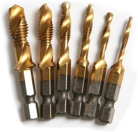 'Raysen Professional 6 Titanium Drill Bit Set 1/4 HSS M3 – M10 HEX SHANK Countersink Set Tools Drill Bit Set