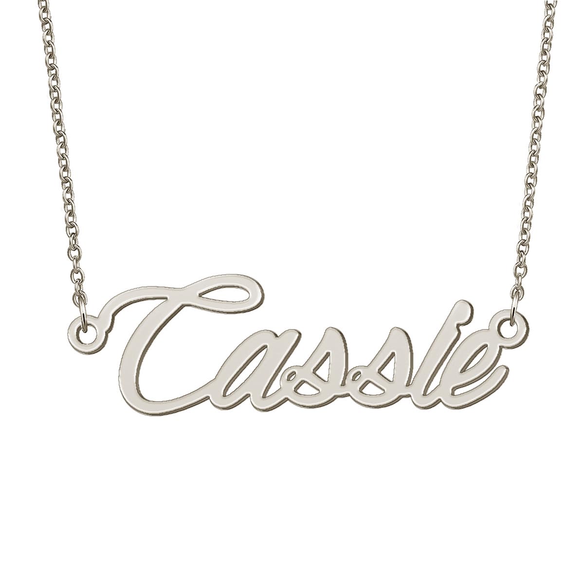 BYBWBL Cassie Name Pendant Necklace Silver Color