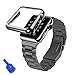 Apple Watch Band, Creazy Stainless Steel Strap Watch Band+Adapter+Case Cover for Apple Watch 42mm (Black)