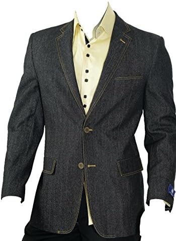 Mens Denim Jacket 100% Cotton (Black) (36S)