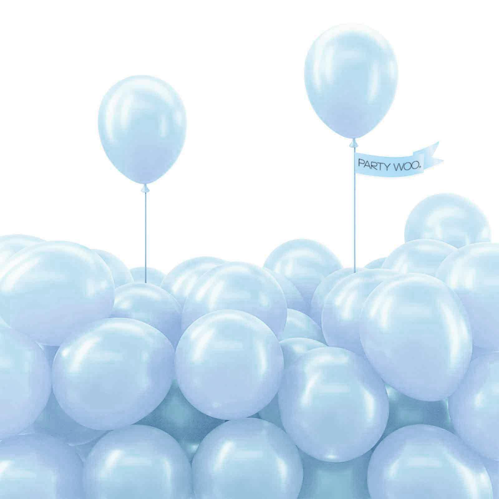 Photo 1 of PartyWoo Pearl Light Blue Balloons 100 pcs 5 Inch Baby Pastel Blue Balloons for Graduation Baby Shower Gender Reveal Weddings Anniversary Under The Sea Theme Birthday Party Decorations Blue-Z02