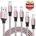 Phone Charger Cable Rose Gold - Sagmoc USB Cord with Highspeed Nylon Braided 【4+1Pack】 10FT 2x6FT 3FT 2FT Compatible with XS/XS MAX/XR/X/8/8Plus/7/7Plus/6/6Plus/6s/6sPlus/5/5s/AIR/PRO and More