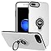 iPhone 8 Plus Case, iPhone 7 Plus Case with Ring Holder Kickstand, 360°Adjustable Ring Grip Stand Work with Magnetic Car Mount Anti-Fingerprint Slim Cover for Apple iPhone 8P 5.5 inch - White