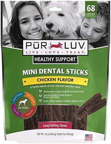 Pur Luv MINI DENTAL STICKS - CHICKEN FLAVOR 16 oz