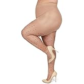 MeMoi Women's Pindot Sheer Curvy Control Top Tights