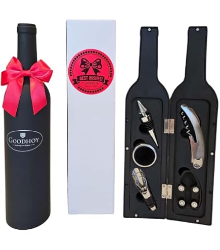 Kato 5-Piece Wine Bottle Opener Set – Corkscrew, Stopper, Aerator Pourer, Foil Cutter, Drip Ring