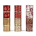 ARCCI Christmas Wired Edge Ribbon, Holiday Party Assorted Organza Swirl Sealing Sheer Glitter Gift Wrapping Ribbon - 36 Yards (6 Rolls x 6yd) 2.5 Inch - Gold/Red