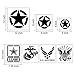 US Military Flag Stencil Templates - 9 Pack US Army Star, Navy, Army, Air Force, Marine Corps, Punisher Skull, Don't Tread On Me Gadsden Flag Stencils, Large Reusable Stencils for Painting on Wood