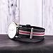 Clockwork Synergy® Classic Nylon Nato watch straps bands (18mm, Black/Grey/Red)