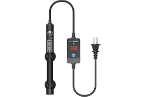 AQUASMITH Aquarium Heater,50w/100w/150w/200w/300w/500w Submersible Fish Tank Heater,External LED Controller, with Over-Temperature Protection and Automatic Power-Off When Leaving Water for.