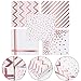 Aneco 100 Pack Rose Gold Cocktail Napkins Decorative Rose Gold Napkins Disposable Paper Napkins in 5 Assorted Rose Gold Foil Designs for Party Supplies Decoration, 6.5 by 6.5 Inches