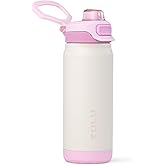 ZULU Powerfill Pro 18oz Kids Stainless Steel Water Bottle with Quick Fill Lid, Triple Wall Vacuum Insulated, Leak Proof Locking Lid, Sip & Chug, Reusable, BPA Free, Dishwasher Safe, Ivory Blush