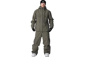 SNOWELVE Mens Ski Suit Supper Baggy Snow Suit Waterproof Snowsuit Insulated Ski Jacket and Pant Set Loose fit Snowboarding Outfit