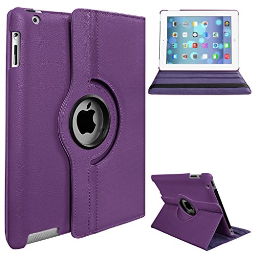 Apple iPad 2/3/4 Case - 360 Degree Rotating Stand Smart Case Cover for iPad with Retina Display (iPad 4th Gene