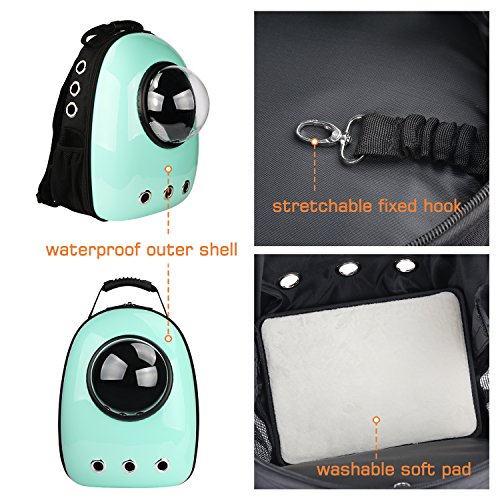 Blitzwolf Anzone Pet Portable Carrier Space Capsule Backpack, Pet Bubble Traveler Knapsack Multiple Air Vents Waterproof Lightweight Handbag for Cats Small Dogs & Petite Animals-Cyan,30L - Thumbnail 7