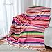 BOXAN 59 x 84 Inch Mexican Blanket Striped Tablecloth for Festive Mexican Fiesta Wedding Party Decorations, Chic Square Natural Cotton Serape Blanket Dining Table Cloth Cinco De Mayo Gifts for Mom