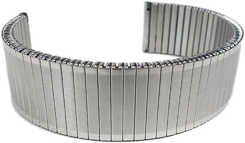 Minott Flex Band Replacement Watch Strap Stainless Steel Band Silver 22854 Bridge Width: 20 mm