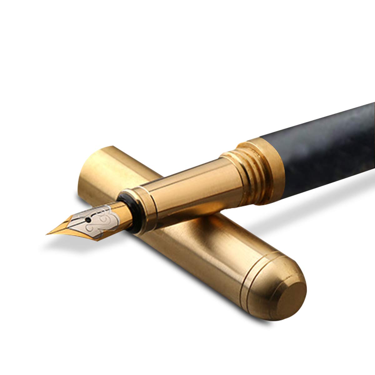 PORRASSO Fountain Pen Wooden Pen Creative Writing Pen Handmade Smooth Ink Pen for Precision Writing Journaling Drawing Purple Sandalwood A