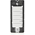 Leviton Countdown Switch for lights, attic, heaters, pool pumps, 30 min, 1-2-4 hour, Neutral Wire Required, 20A, 1 HP/16A Fan/Motor, Single Pole, Multi-Way or Multi-Timer, DT204-1LW, White