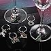 Tatuo 6 Pieces Christmas Glass Charms Theme Party Wine Glass Tags Christmas Wine Rings for Goblet Drink Marker, 6 Styles
