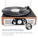 1 by ONE Belt-Drive 3-Speed Portable Record Player Bluetooth Vinyl Turntable with Built in Speakers, Supports RCA Output, Headphone Jack, MP3, Mobile Phones Music Playback, Black
