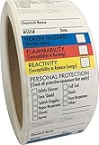 SDS Stickers/MSDS Stickers, 1.5"x2.5", Roll of 250, Right to Know - Chemical Identifying and Marking, Self Adhesive