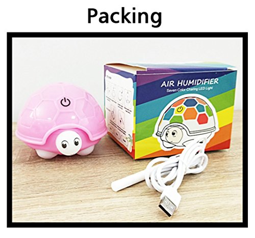 USB Humidifier, YIHunion 160ml Cool Mist Essential Oil Diffuser Air Purifier Humidifier with 7 Color Changing LED Lamps and Waterless Auto Shut-off Function for Bedroom home(Pink)