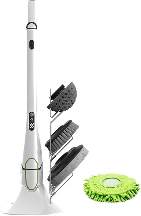 Amazon Good Papa 電動お掃除ブラシ 年末掃除 風呂掃除 バスポリッシャー 強力な回転ブラシ 収納スタンドついてる 充電式 4種類ブラシ付けip7防水設計 ハンディー型 スティック型 お風呂 床 台所 浴槽 壁 天井 狭いコーナーなどの掃除に最適 浴室掃除用ブラシ