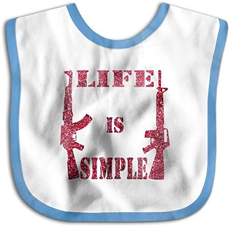 Life Is Simple AK-47 AR-15 Toddler Infant Baby Kids Boys Girls Baby Saliva Towel Baby Bibs