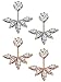 Sumind 2 Pairs Ear Jacket Crystal Ear Cuffs Leaf Feather Earrings Stud Earring, Silver and Rose Gold