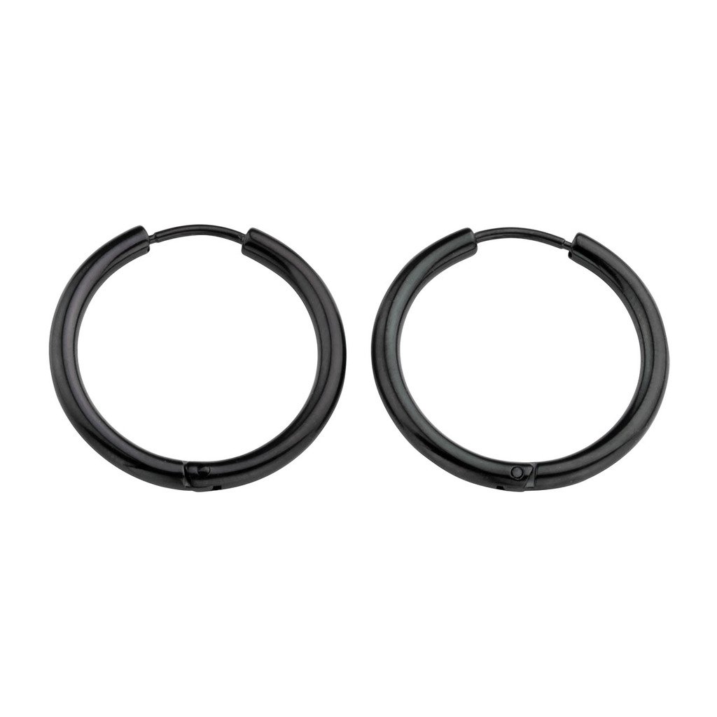 Zysta 2-10pcs Stainless Steel Black Small Round Tube Endless Hoop Earrings, Hypoallergenic for Cartilage, Nose, Ears, Tragus