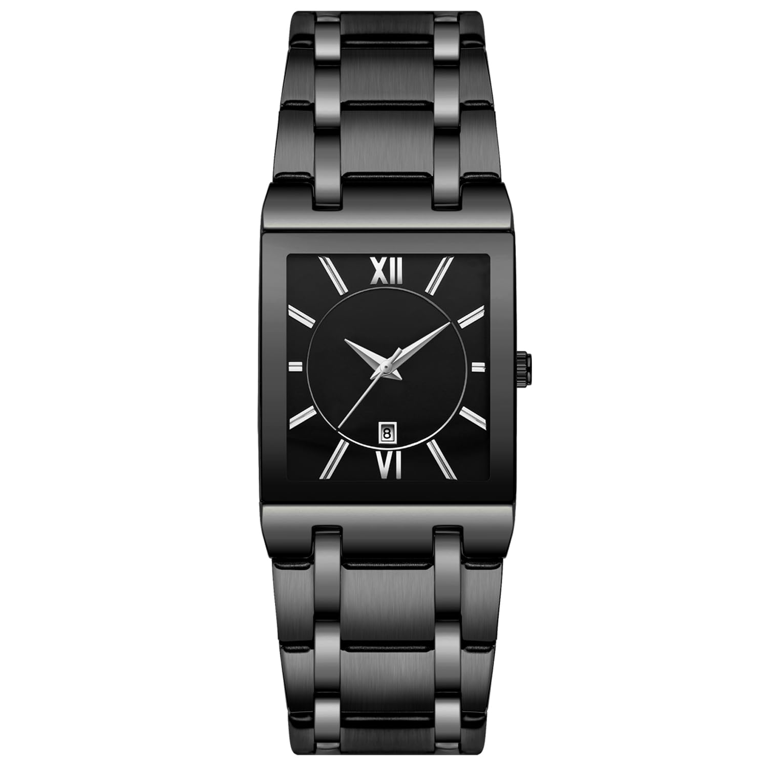 RORIOS Classic Watches Men Multifunction Watches Quartz Analog Watch with Calendar Stainless Steel Strap Fashion Men's Watch, Black B, Bracelet