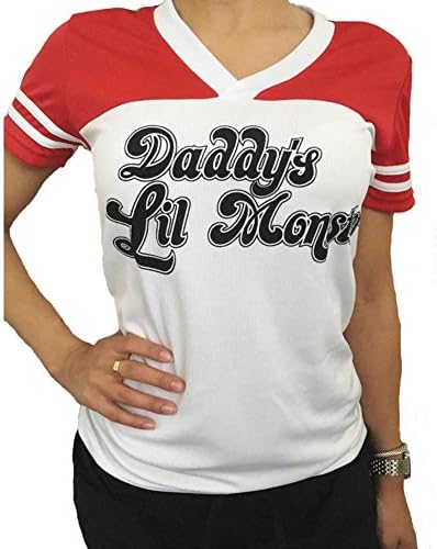 Merdoly Women's Suicide Squad Harley Quinn Daddy's Lil Monster Girls T-Shirt