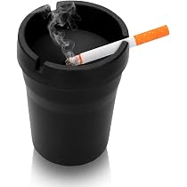 Boat Ashtray With Lid - Marine Windproof Cigarette Bucket With 360° Clamp