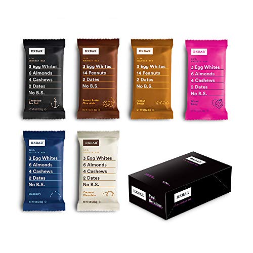 RXBAR Whole Food Protein Bar, Variety Pack, All Flavors (12 Bars)