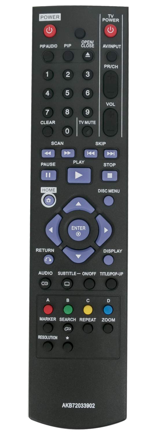 ALLIMITY AKB72033902 sub AKB72033901 Remote Control Replaced for LG Blue Ray Player BD360 BD370