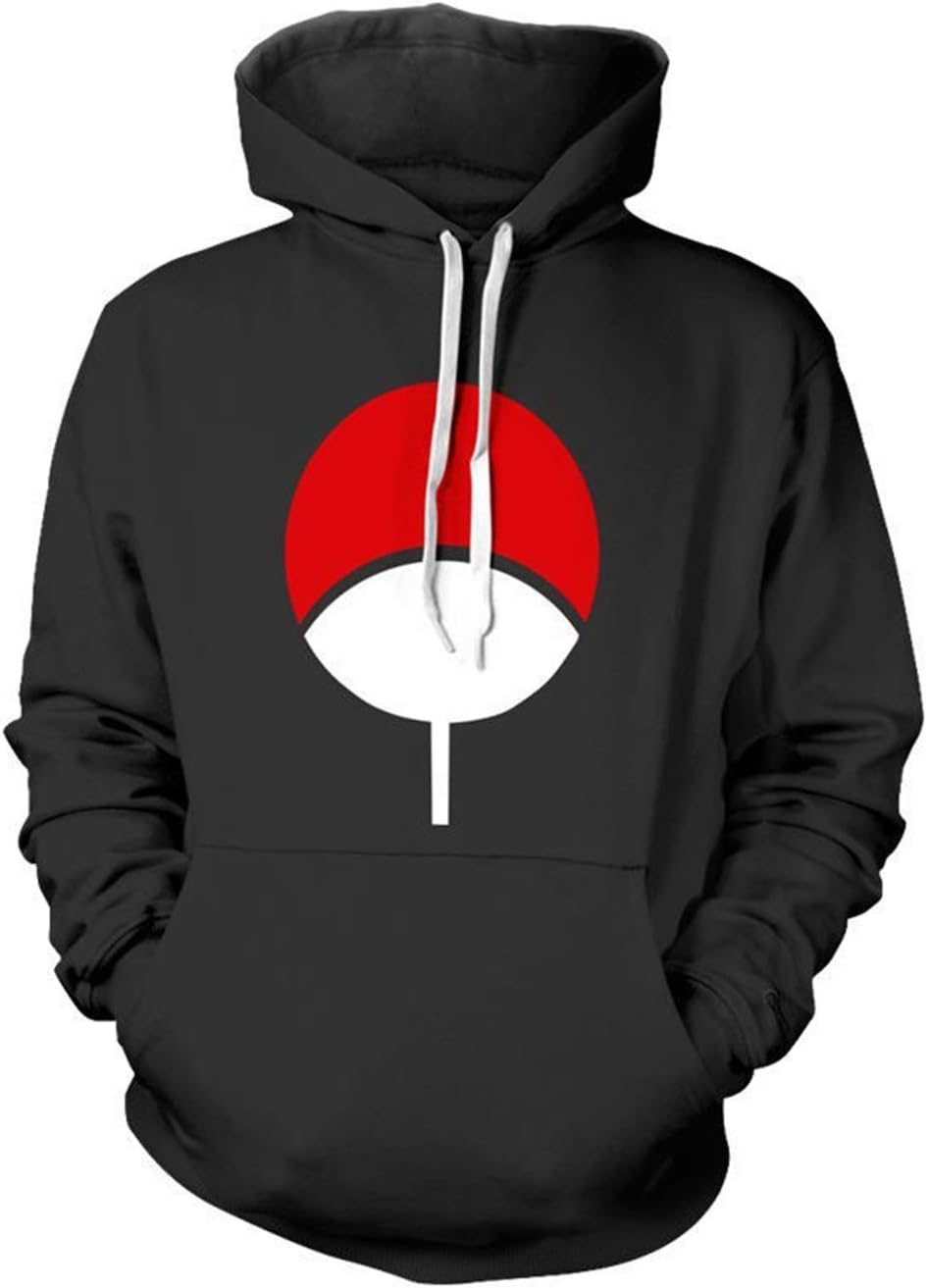 Cosmoive Unisex Uchiha 3D Print Hoodies Casual Hooded Zip Up Sweatshirt Jacket