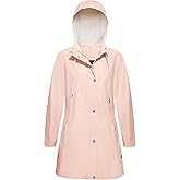 Mixxmix Rain Jacket Womens Waterproof with Hood, Long Rain Coat Windproof Windbreaker Outdoor Rain Trench Coat S-XXL
