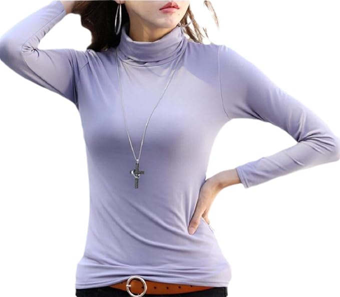 Amazon Chenshiba Jp レディース レギュラーフィット ソリッド ブラウス ベーシック フリース タートルネック サーマル ロングスリーブ T シャツ 3 Xl Tシャツ カットソー 通販