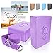 Premium Yoga Blocks & Metal D Ring Strap Yogi Set (3PC) 2 Pack High Density EVA Foam Blocks to Support & Deepen Poses, Improve Strength & Flexibility- Lightweight, Odor & Moisture Resistant (Purple)thumb 1
