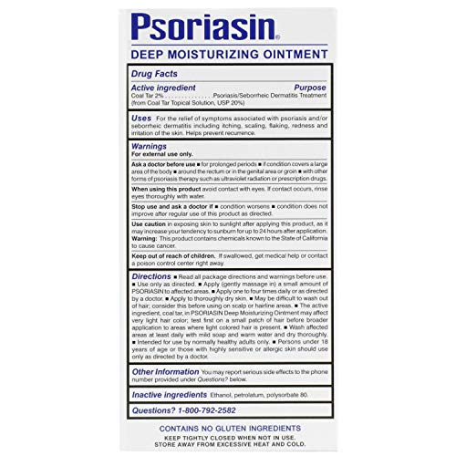 Psoriasin Deep Moisturizing Ointment 2 Coal Tar Stops Psoriasis