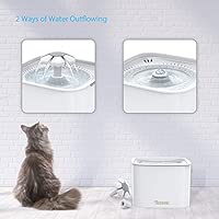 Dadypet Fontaine à Eau Pour Chat Chien Fontaine à Fleur Pour Chat Distributeur Eau Pour Chat Avec Filtre 2l électrique Et Silencieuse