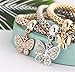 Tri-Color Stretch Corn Chain Diamond-Studded Butterfly Pendant Bracelet Female Jewelry,Butterfly