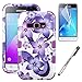 Samsung Galaxy Luna Case, Phonelicious (Tm) [Heavy Duty] [Shock Absorption] [Drop Protection] [Hybrid] Rugged Impact Phone Tuff Cover + Screen Protector & Stylus (Purple Hibiscus)