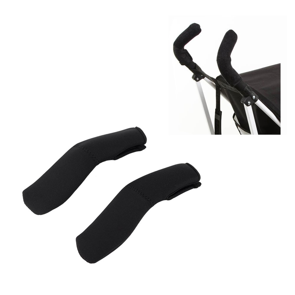 Garosa 1 Pair Baby Stroller Armrest Black Cover Universal Elastic Handle Dust-Proof Protector Sleeve for Pushchair Pram