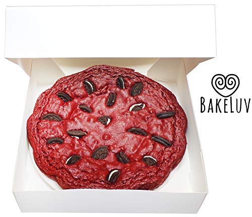 BakeLuv White Bakery Boxes with Window 10x10x2.5 Inches | 25 Pack | Auto-Popup | Thick & Sturdy 350 GSM | 10 Inch Pie Boxes With Window, Cake Boxes, Cookie Boxes, Dessert Boxes, Pastry Boxes