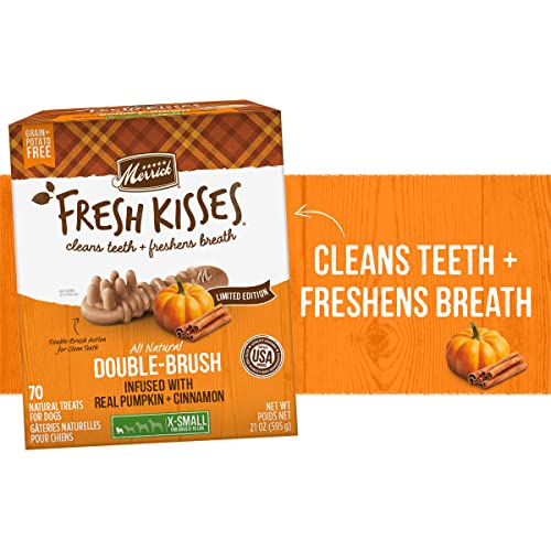 Merrick Fresh Kisses Oral Care Dental Dog Treats for Dogs Extra Small