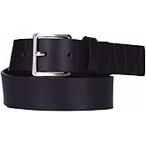 Armani Exchange Men's Embossed Leather Belt, Black, One Size